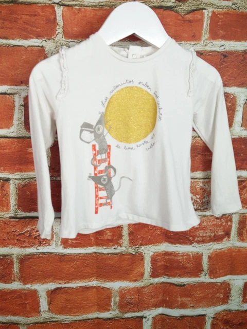 T-Shirt A Maniche Lunghe Bambina Età 12-18 Mesi Next Gap Zara Unicorno 86Cm 4
