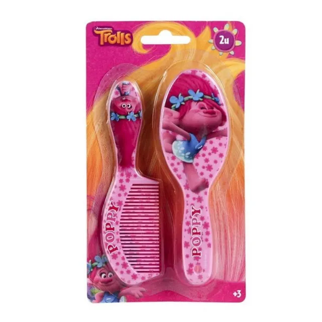 Brosse + peigne les Trolls rose Poppy Disney