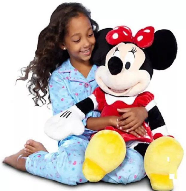 Disney Store Minnie Mouse Plush Red Polka Dots Large 25" Gift Doll NWT ~ NEW
