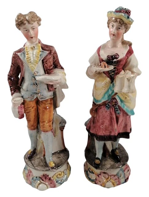Antique Paire De Porcelaine Figurines, Possiblement par The Brothers Urbach