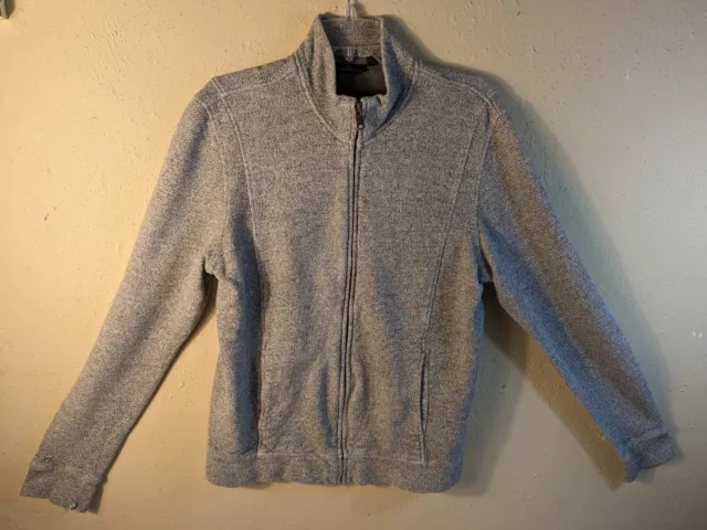 Marc Anthony Gray Y Sport Sweater Distressed Cotton Full Zip Jacket Men's L Slim