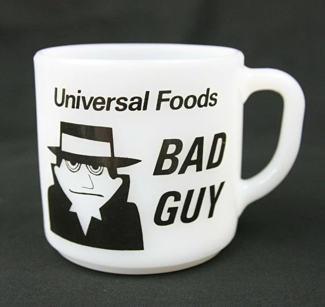 VINTAGE FEDERAL GLASS Milk Glass Mug INRYCO Bad Guy I Had A Bad Idea White  USA $10.68 - PicClick