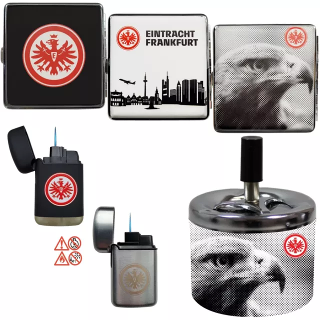 Eintracht Frankfurt Zigarettenbox Aschenbecher Feuerzeug Rubber Turbo Jet SGE