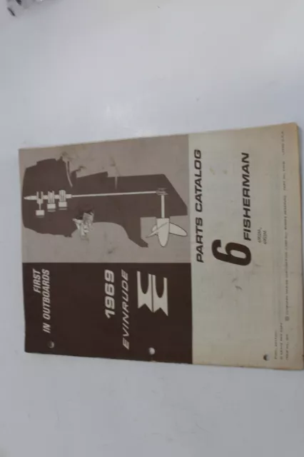 1969 Evinrude Factory Parts Catalog for Model 6 Fisherman  6hp. Outboard