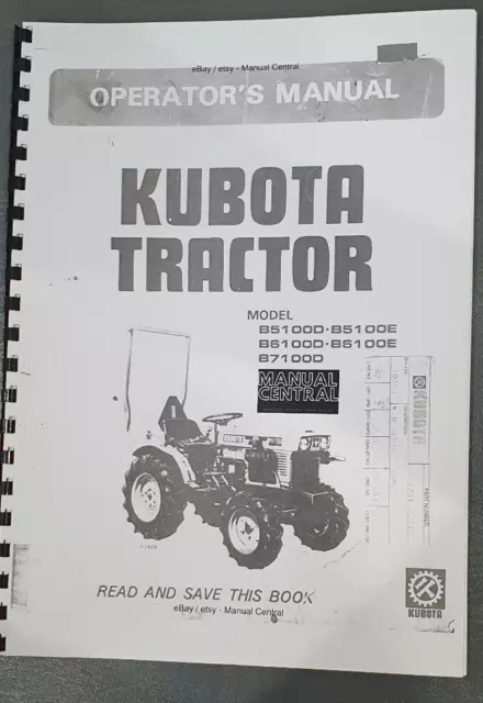 Kubota Tractor - Operator Manual - B5100D B5100E B6100D B6100E B7100D