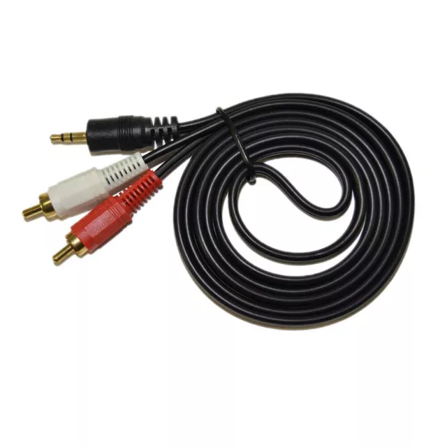 3.5mm 1.5m Stereo Mini Jack to 2 Rca Y Splitter Cable for Audio Devices 2