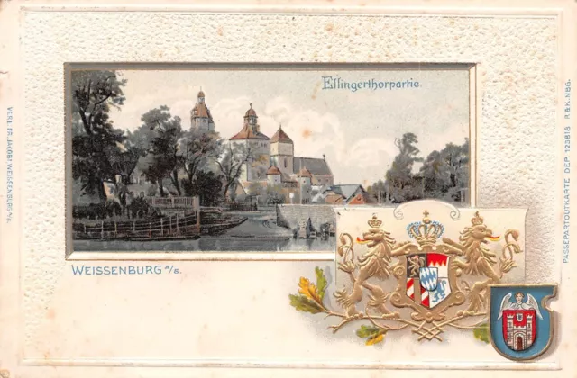 684807) Wappen Präge AK Weißenburg gelaufen um 1910