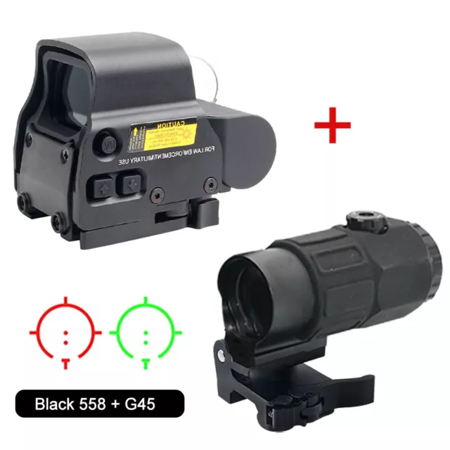 Hunting 558 Holographic Red/Green Dot Sight Reflex + G45/G43/G33 Magnifier Clone