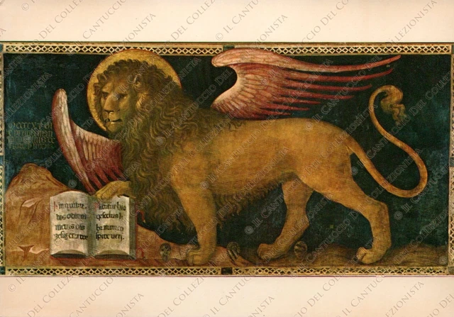 Leone di S. Marco pittore Jacobello DEL FIORE Palazzo Ducale Cartolina