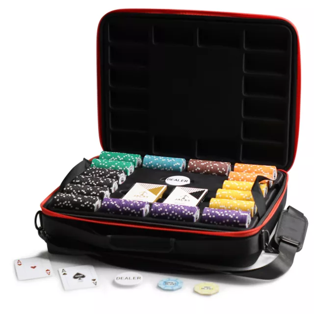 1000 Chips Poker Game Set Crown Millions 14g Chips Viper Case 100% Playing Cards