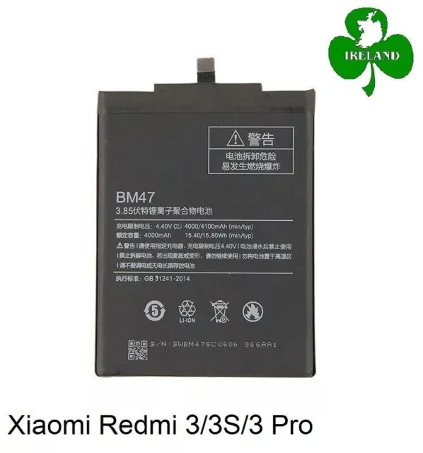 Para Xiaomi Redmi 3 3S 3Pro batería interna 4100mAh MI BM47 reemplazo de...