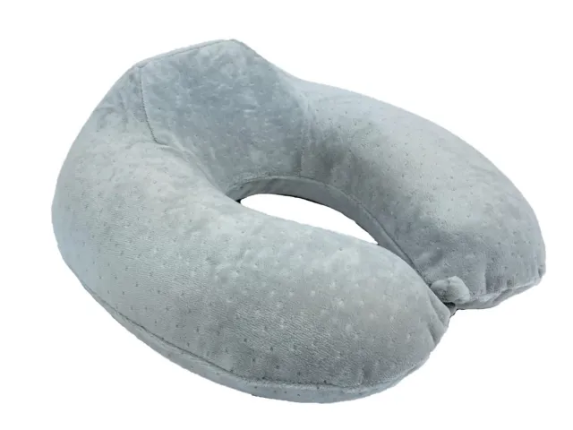 Bookishbunny Memory Foam Large U Shape Travel Pillow Neck Support Head Rest Gray