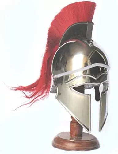 Medieval Greek Corinthian Halloween Armour Helmet with Red Plume Knight Spartan