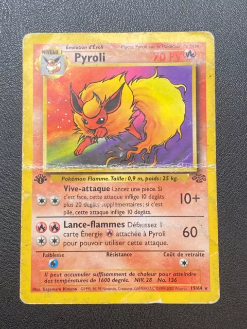 Pokemon Card Fr Wizards Jungle - Pyroli 19/64 Edition 1 Rare - Pl