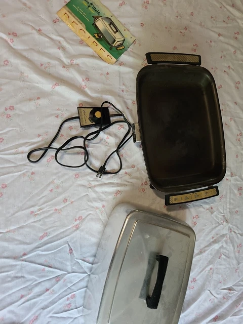 Lektro Maid 3661 Miracle Maid Electric Skillet w Cord Lid Recipes - Working