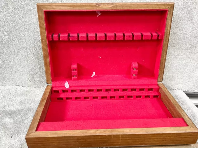 Vintage Wooden Oak Cutlery Canteen Box