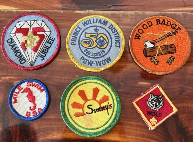 Boy Scout Patch-Wood Badge-Mile Swim-Diamond Jubilee-Prince William POW-WOW-BSA