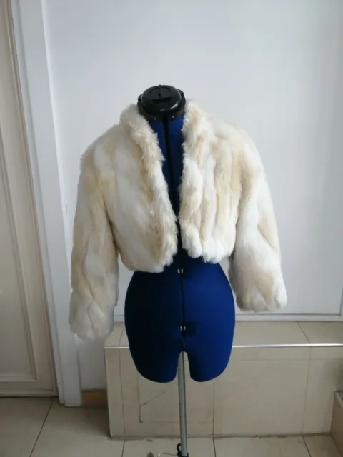 New Girls Faux Fur Jacket White & Beige Casual Top Size 9-10 Years SPECIAL PRICE
