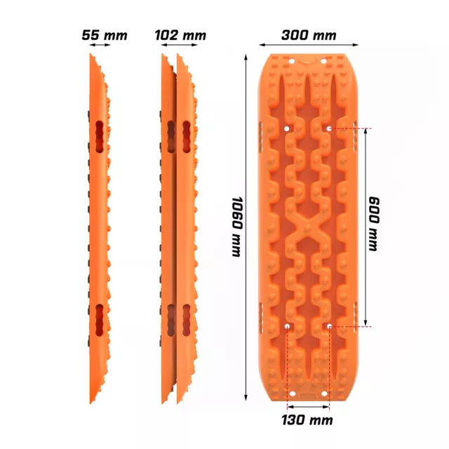 X-BULL 4x4 Recovery Tracks Traction Boards Sand Snow Grass 2 Pairs 4wd Vehicle 2