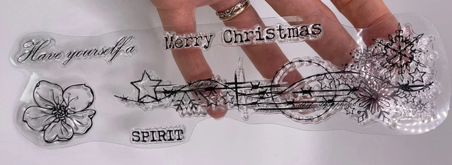 Christmas Rubber Stamp (No Block) Scrapbook Card Making Xmas Spirit Star