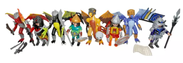 Playmobil Storm Dragon Ice Dragon Fire Dragon Rock Dragon mit Kämpfer Figuren