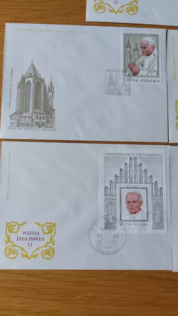 Polen - 5 FDC - Ersttagsbriefe - Papst Johannes Paul II von 1979 / E2 2