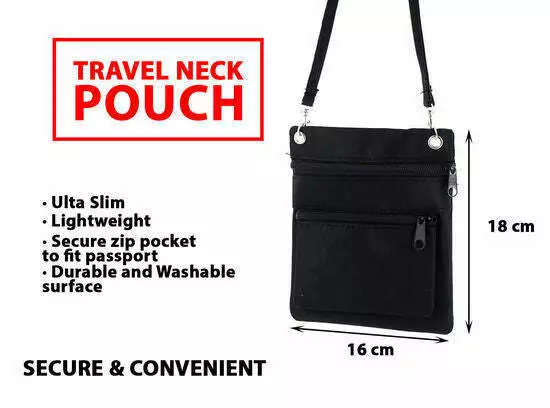 Travel Secure Neck Pouch Passport Bag Card Ticket Money Secret Wallet