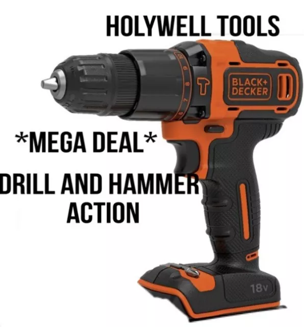 Black & Decker 18V Volt Cordless Combi Hammer Drill  Body Only