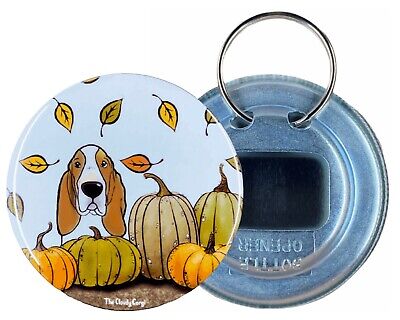 Basset Hound Dog Pumpkin Bottle Opener Keychain Halloween Gift Bar Accessories
