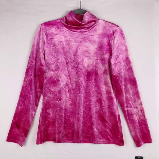 NEW $69 Rachel Roy Women's Val Tie-Dyed Turtleneck Top Pink Size XL