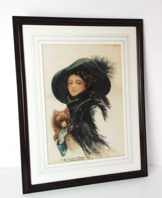 H. Rimmer Early 20th Century Watercolour "A Lucky Dog" Signed & Dated 1913
