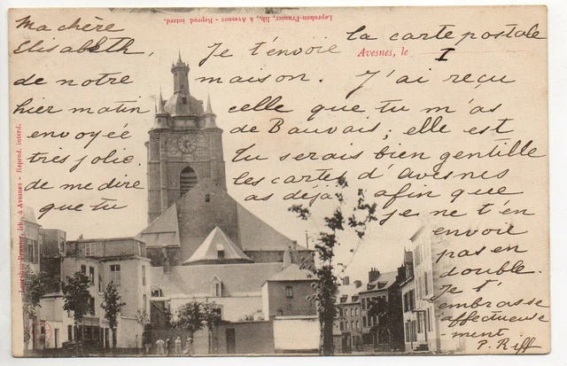 AVESNES Nord CPA 59 vue sur la place et l'église
