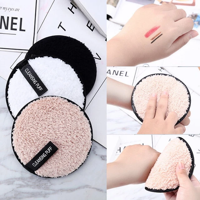 Reusable cleansing cloth pads plush puff face cleaner makeup remover towel UIR2