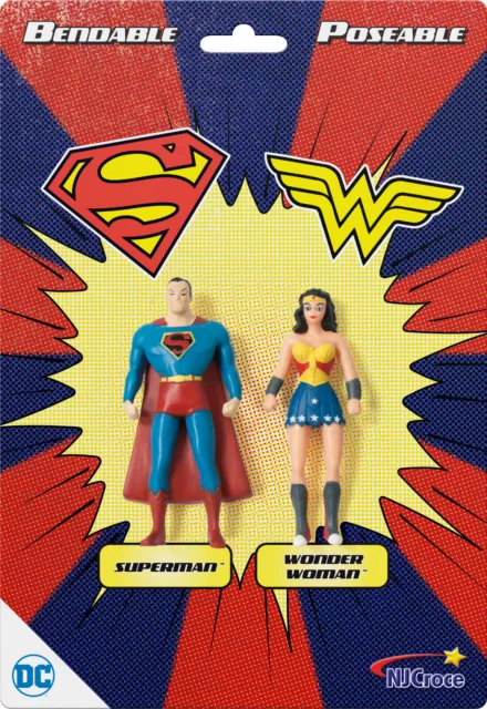 * Superman And Wonder Woman 3 In Dc Comics Bendable Figure 2 Pack By Nj Croce *