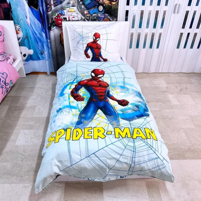 Spiderman Hal Set 2 Piezas Cama Individual Funda Nórdica Algodón Reversible