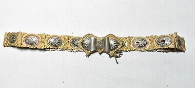Vintage Silver Belt Gold Plated w/Design & Savati - Maybe Caucasian Collectible