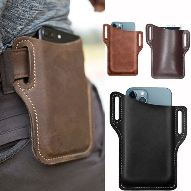 Men Cell Phone Belt Pack Bag Loop Waist Holster Pouch Case​ Leather Wallet Cover