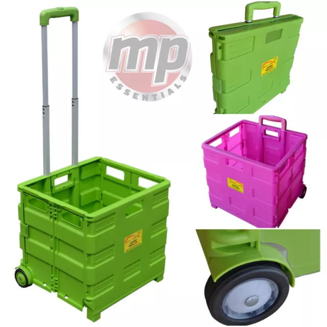 SunLeisure Heavy Duty Pack & Go Foldable Portable Shopping Transport Box Trolley