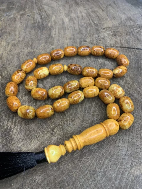 💥Natural Baltic amber Islamic prayer beads Misbah Tasbih Rosary 33 beads💥