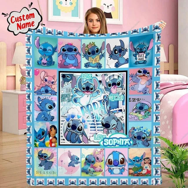 Personalized Stitch And Lil Blanket, Stitch And Lilo Fan Gift, Stitch Lover