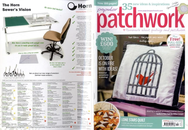Popular Patchwork Magazine 2014 Oct - Lone Stars Quilt. Allotment Sheds