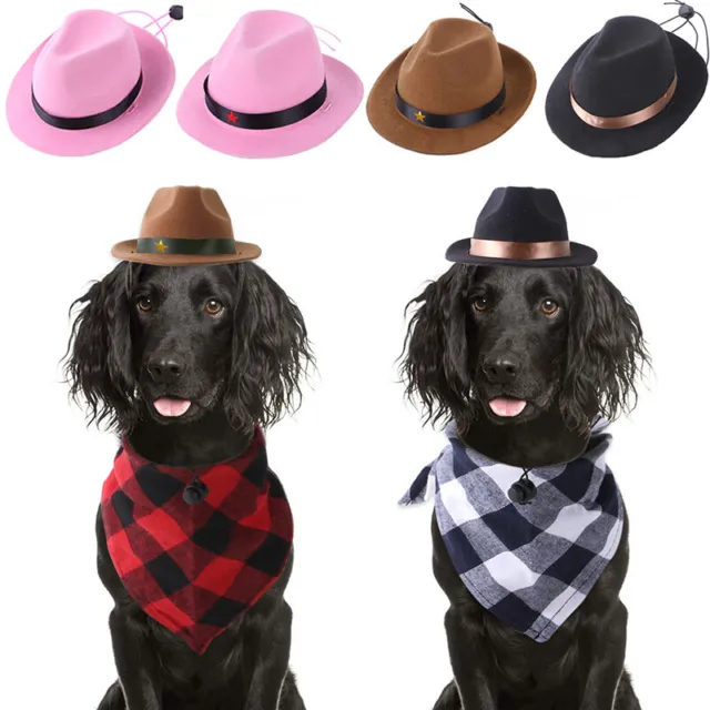 Chapeau Pour Chien Pet Cowboy Sun Cap Cosplay Party Show Hat Pour Petits R