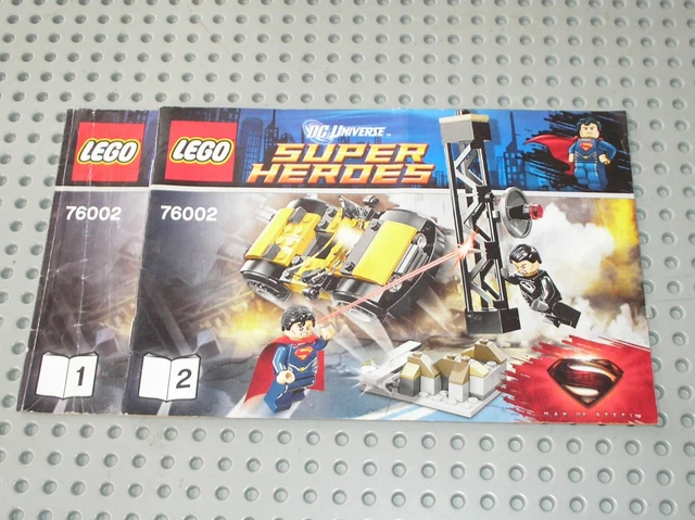 Building Instructor Set LEGO SUPERMAN SUPERHEROES Notice Building Instruction Booklet Set 76002 ...