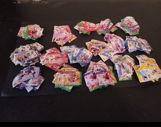 Bulk x 200 Australia 45c- Centenary Of The AFL Stamps used Off paper - 1996