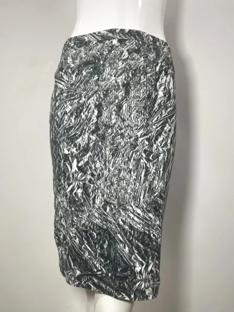 McQ Alexander McQueen Black White Abstract Pencil Skirt Size Medium $75