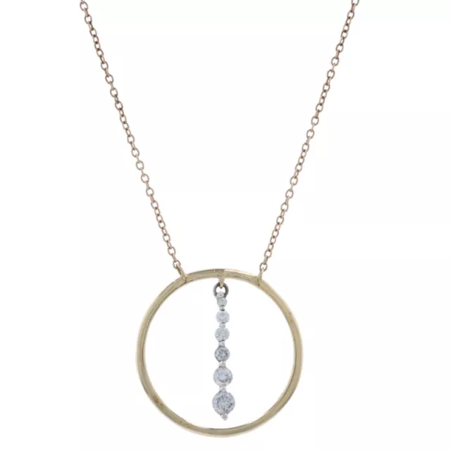 Kallati Diamond Graduated Journey Circle Necklace 18" Yellow Gold 9k .25ctw Love