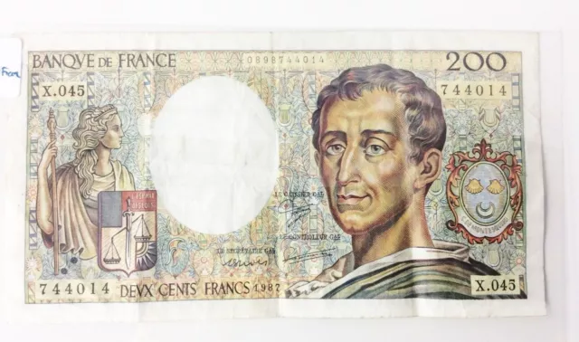 1987 France 200 Francs de Montesquieu Circulated Banknote G706
