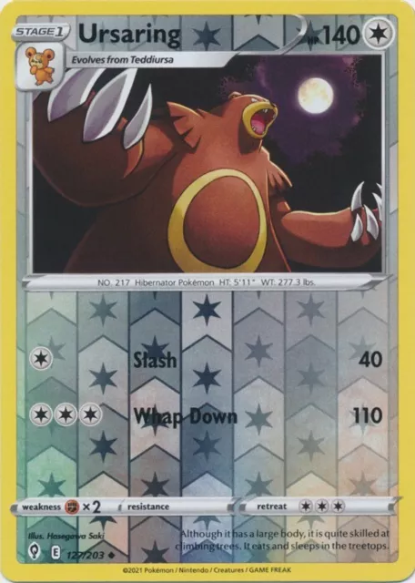 Reverse Holo Ursaring 127/203 Uncommon Evolving Skies Pokemon TCG