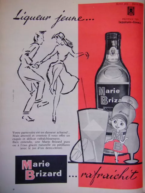 Publicité 1960 Marie Brizard Liqueur Jeune Rafraichit- Thème Danseurs