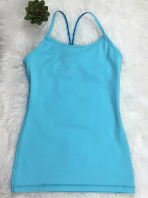 Ivivva Girls Blue Green Athletic Strappy Tank Top w/ Built In Bra Sz 10